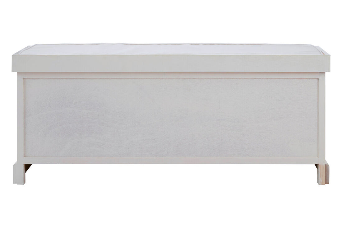 Heritage White Three Drawer Storage Bench with Cushion - Image 4