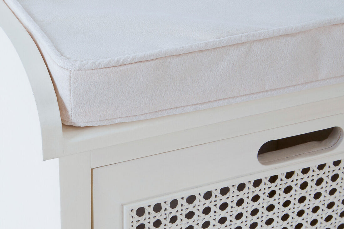 Heritage White Three Drawer Storage Bench with Cushion - Image 7