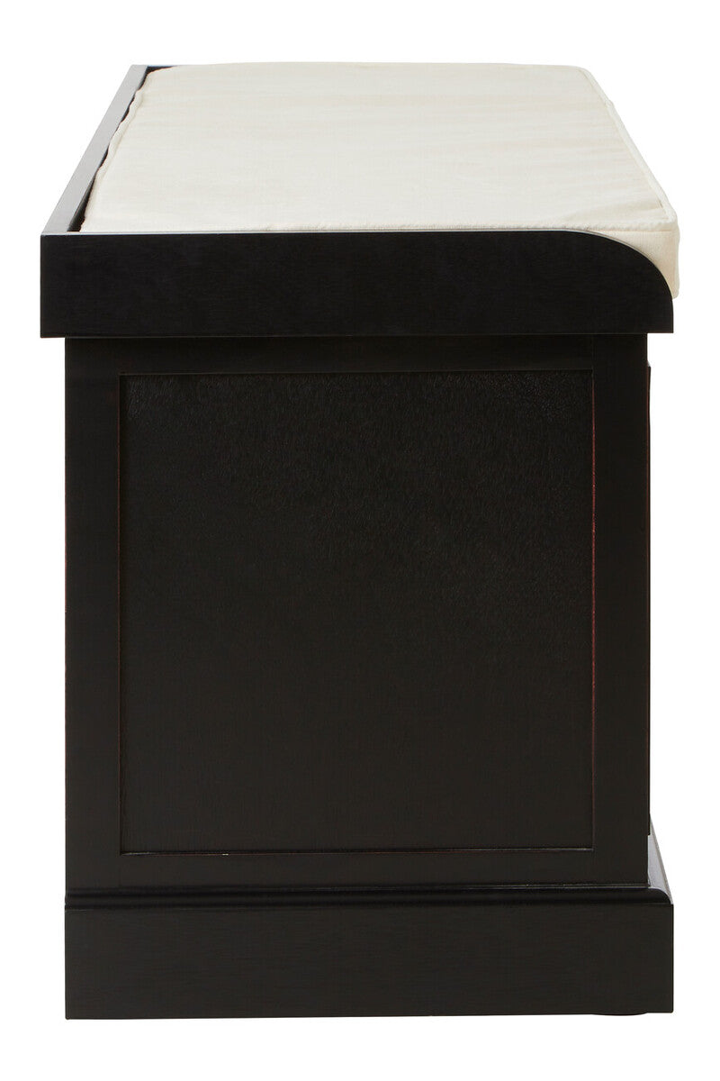 Heritage Black Three Drawer Storage Bench with Cushion - Image 3