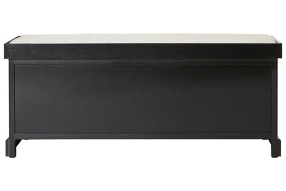 Heritage Black Three Drawer Storage Bench with Cushion - Image 4