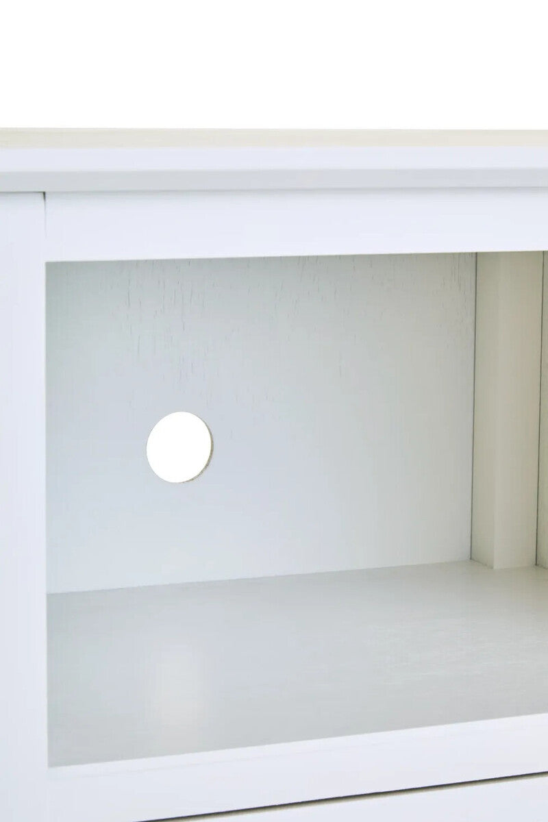 Heritage Two Drawer White Wood Side Table