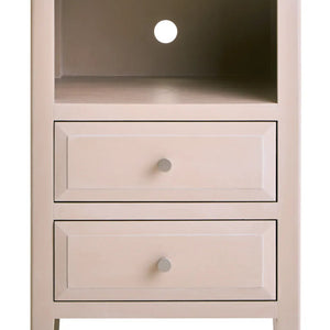 Heritage Taupe Wooden 2 Drawer Side Table with Lower Shelf