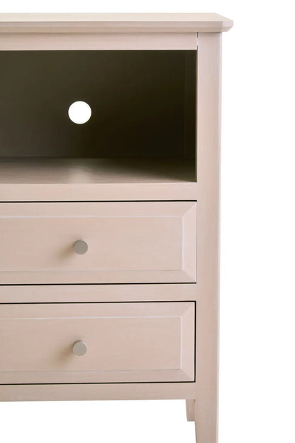 Heritage Two Drawer Taupe Wood Side Table