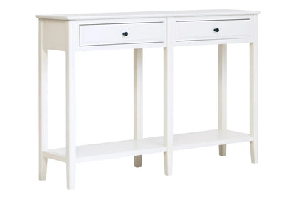 White 2 Drawer Wooden Console Table, Heritage