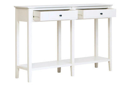 White 2 Drawer Wooden Console Table, Heritage
