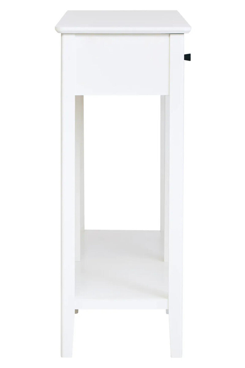 Heritage Two Drawer White Wood Console Table