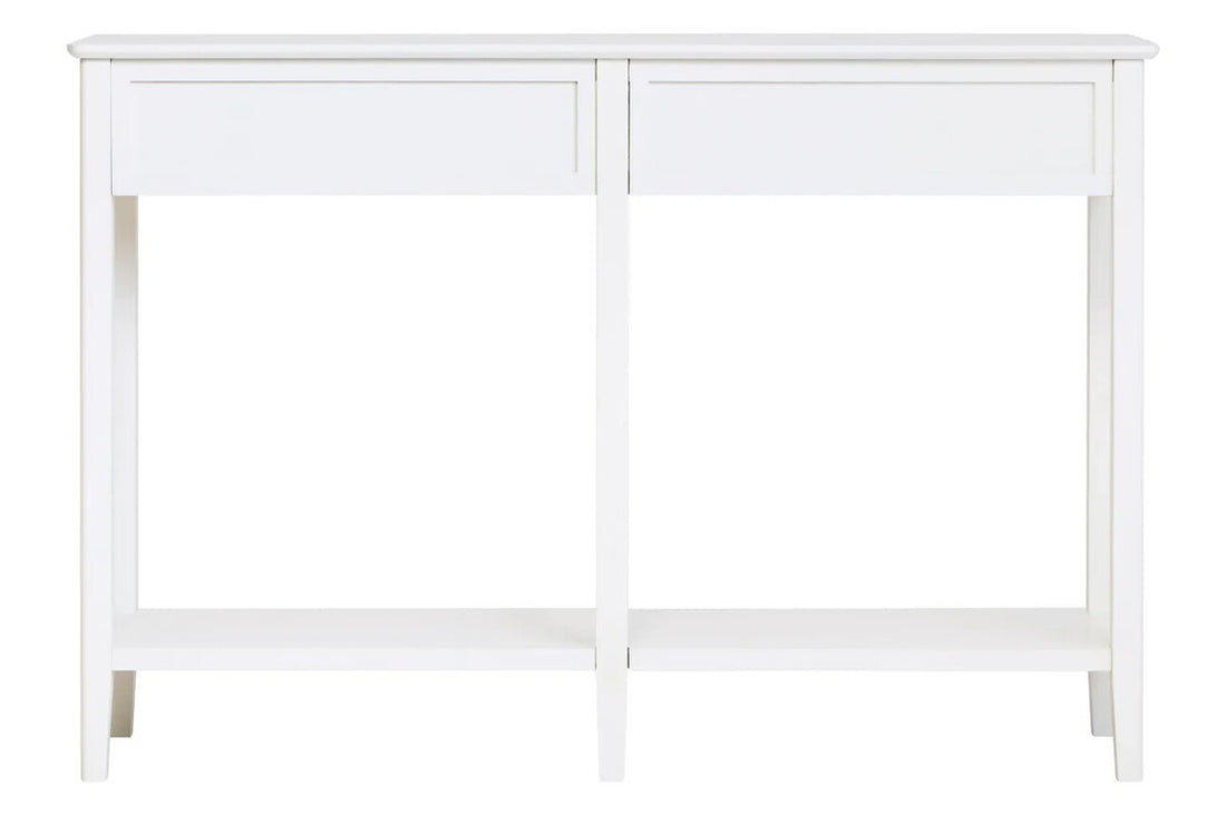 Heritage Two Drawer White Wood Console Table
