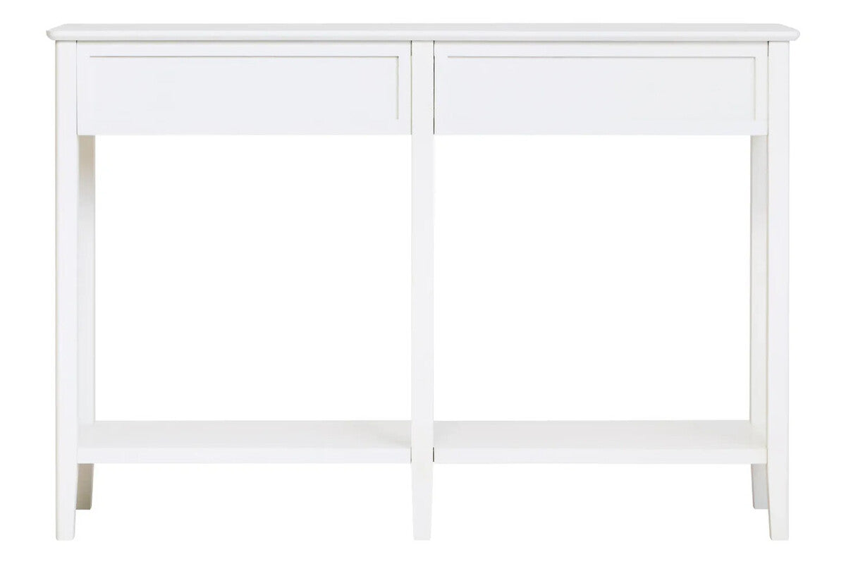 White 2 Drawer Wooden Console Table, Heritage