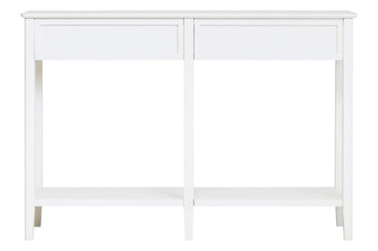 White 2 Drawer Wooden Console Table, Heritage