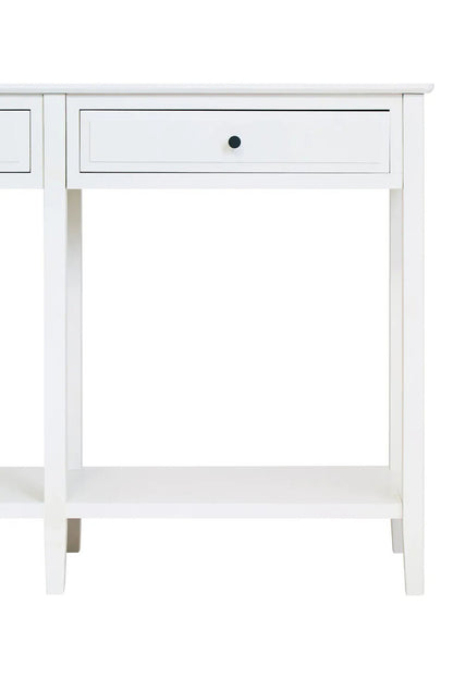 White 2 Drawer Wooden Console Table, Heritage