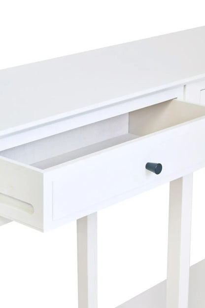 White 2 Drawer Wooden Console Table, Heritage