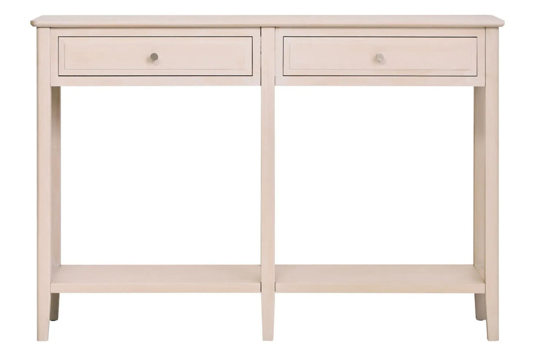 Heritage Two Drawer Taupe Wood Console Table
