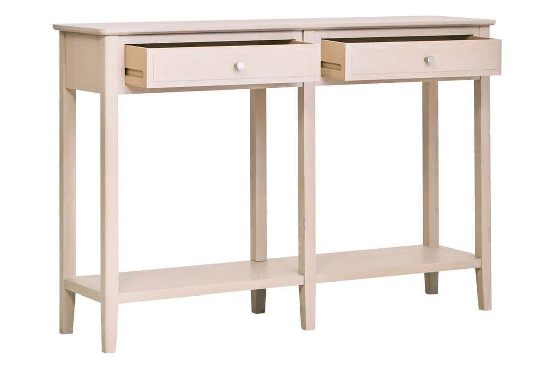 Heritage Two Drawer Taupe Wood Console Table