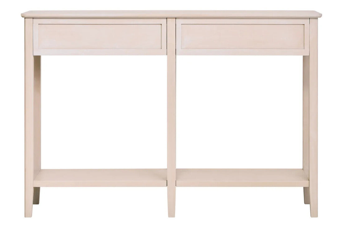 Heritage Two Drawer Taupe Wood Console Table