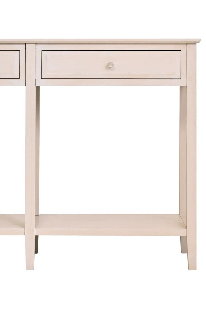 Heritage Two Drawer Taupe Wood Console Table