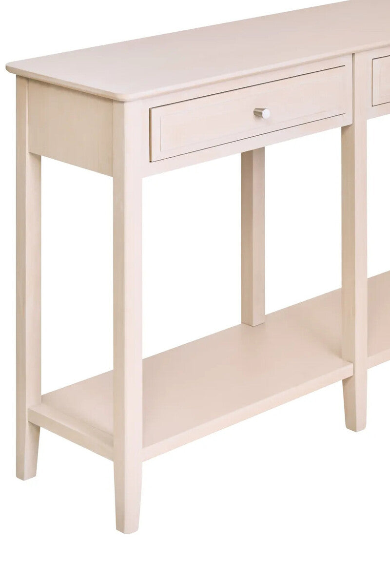 Heritage Two Drawer Taupe Wood Console Table