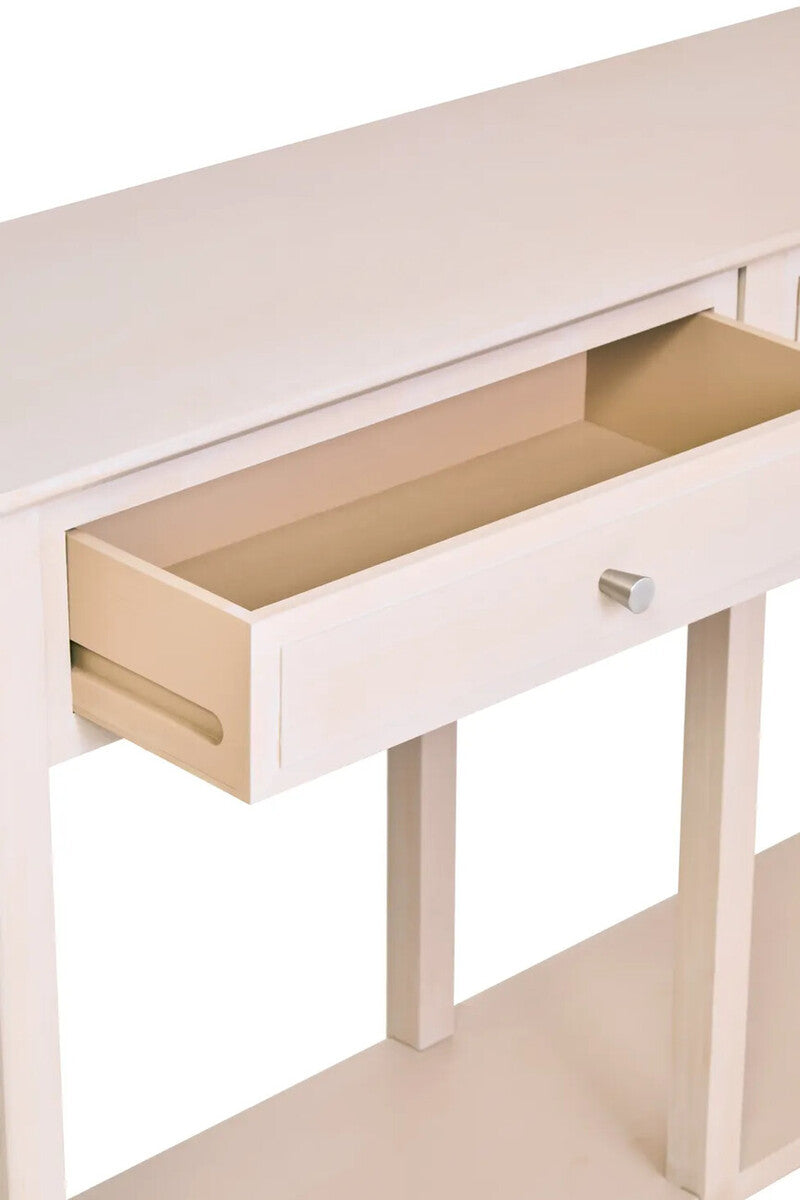 Heritage Two Drawer Taupe Wood Console Table