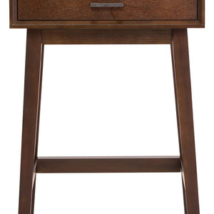 Heritage Walnut Finish Wooden 1 Drawer Side Table
