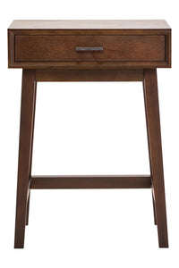Heritage One Drawer Walnut Wood Finish Side Table