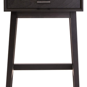 Heritage Black Finish Wooden 1 Drawer Side Table