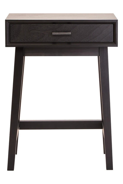Heritage One Drawer Black Wood Finish Side Table