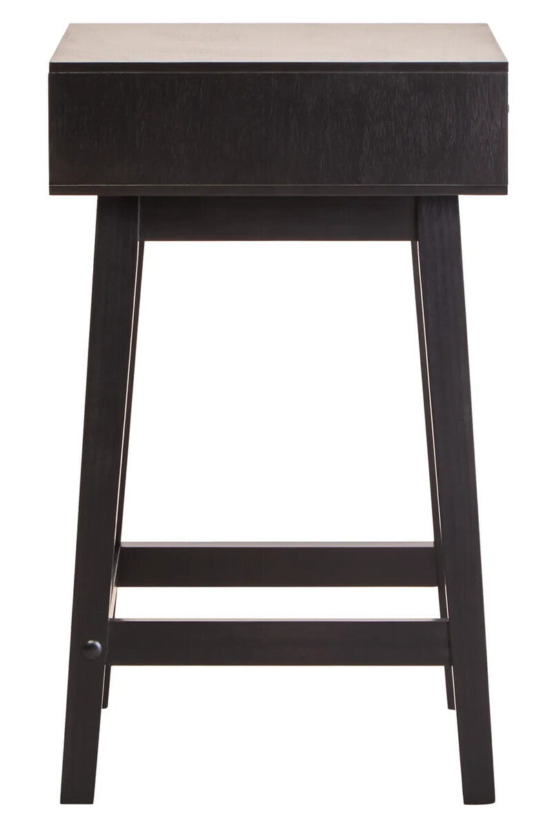 Heritage One Drawer Black Wood Finish Side Table