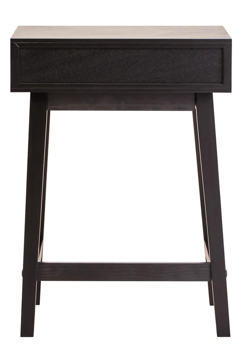 Heritage One Drawer Black Wood Finish Side Table