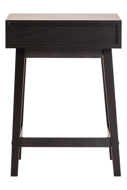 Heritage One Drawer Black Wood Finish Side Table