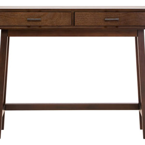 Heritage Walnut Finish Wooden 2 Drawer Console Table