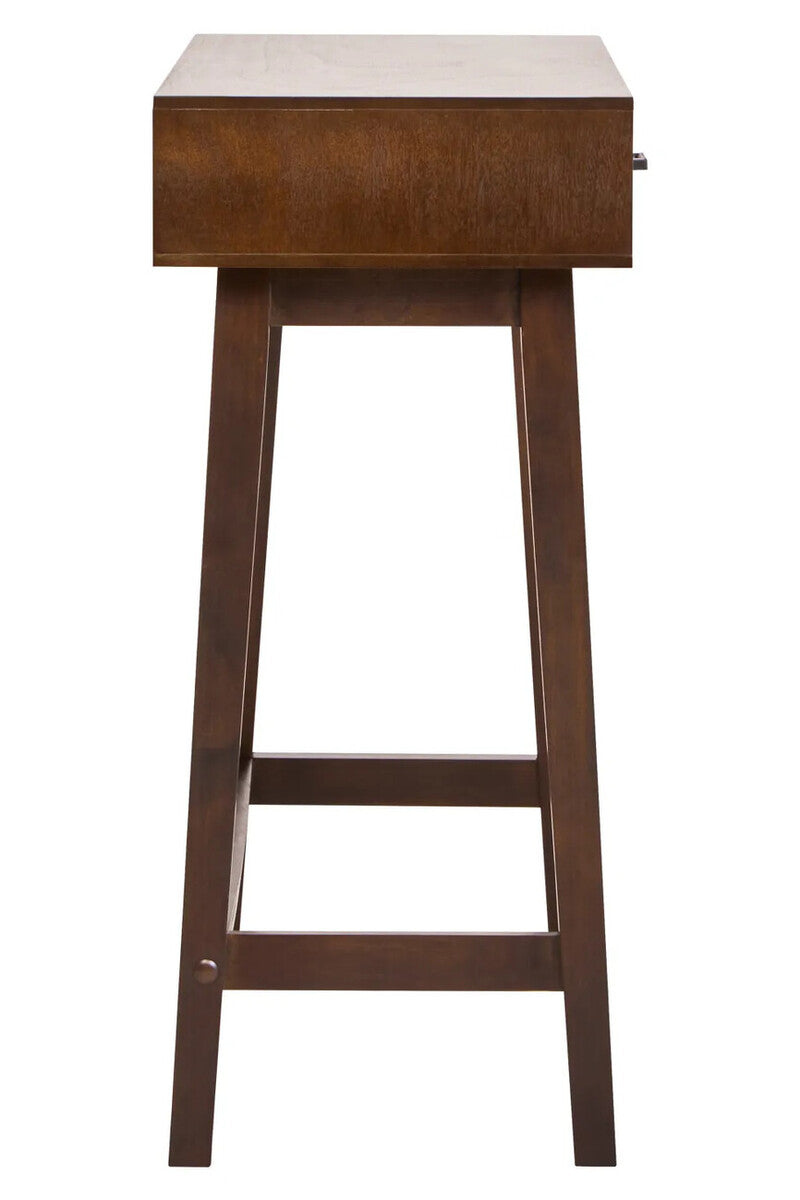 Heritage Two Drawer Walnut Finish Wood Console Table