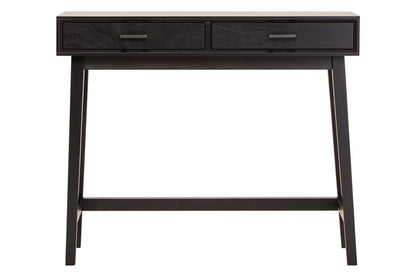 Black 2 Drawer Black Wooden Console Table, Heritage