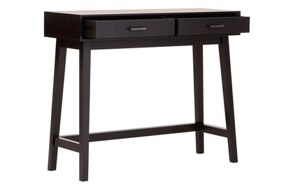 Black 2 Drawer Black Wooden Console Table, Heritage