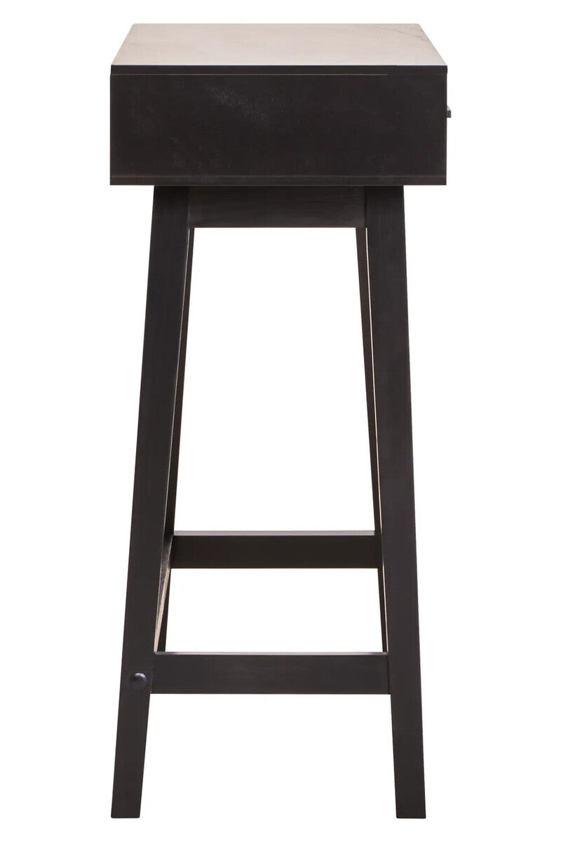 Heritage Two Drawer Black Wood Finish Console Table