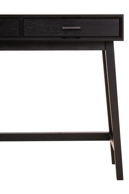 Black 2 Drawer Black Wooden Console Table, Heritage