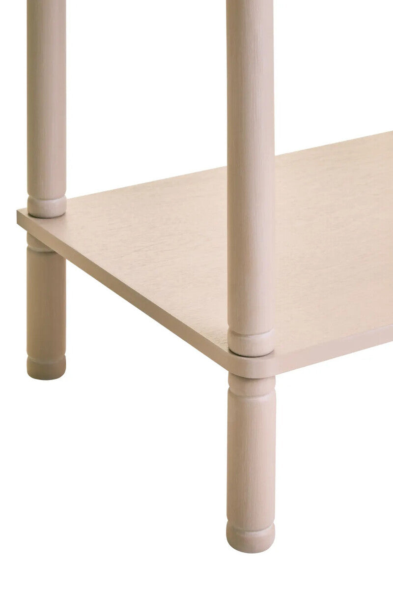 Heritage One Drawer Reed Detail Taupe Wood Side Table