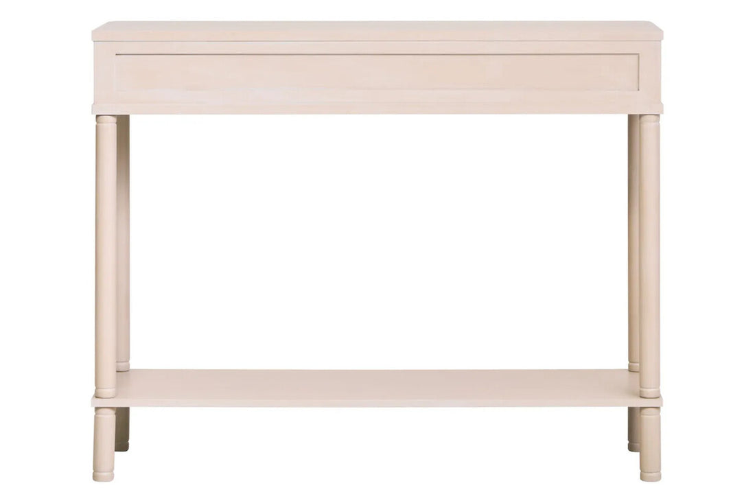 Heritage Two Drawer Reed Detail Taupe Wood Console Table