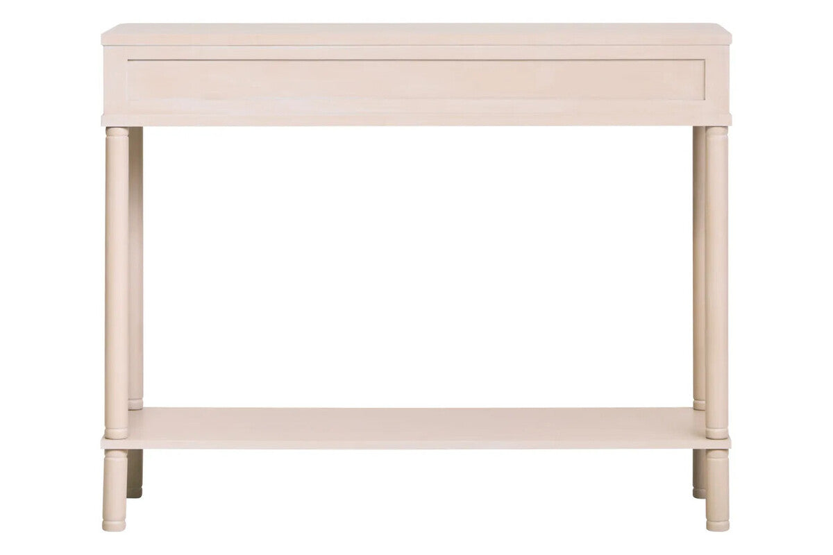 Taupe 2 Drawer Reed Detail  Wooden Console Table, Heritage