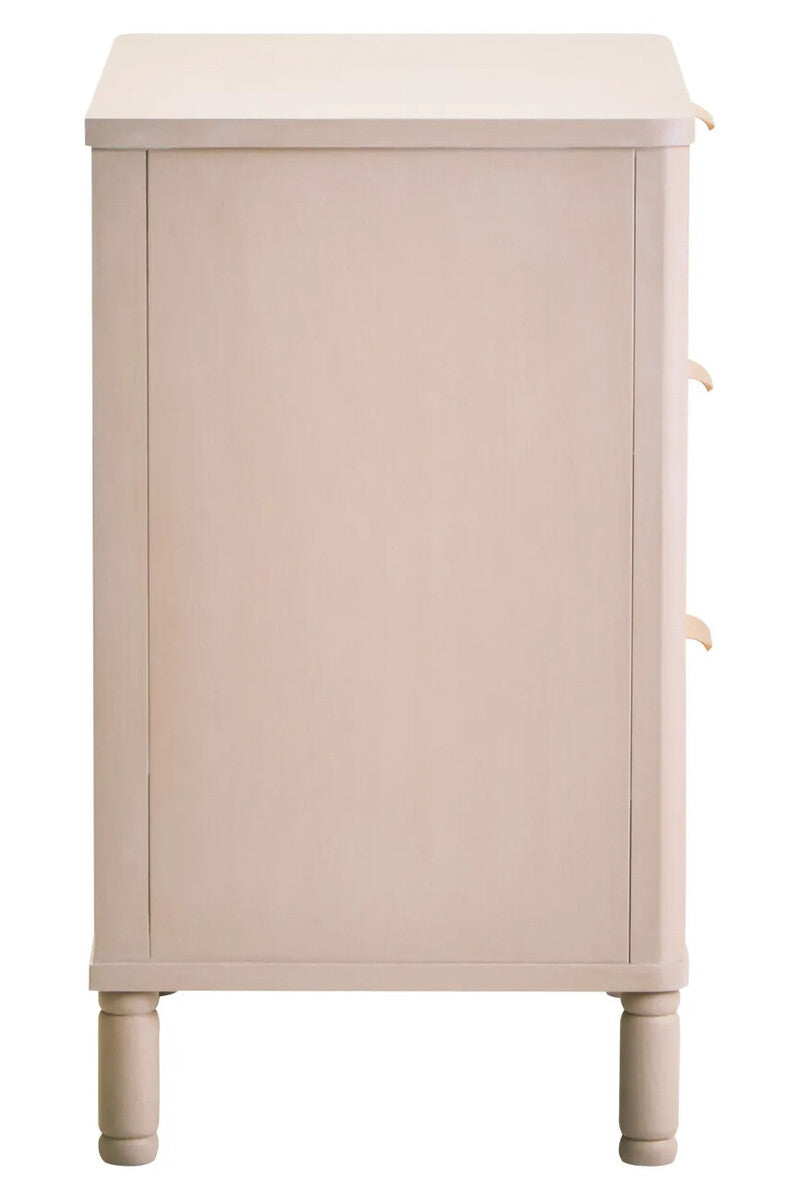 Heritage Reed Detail Taupe Finish Three Drawer Chest