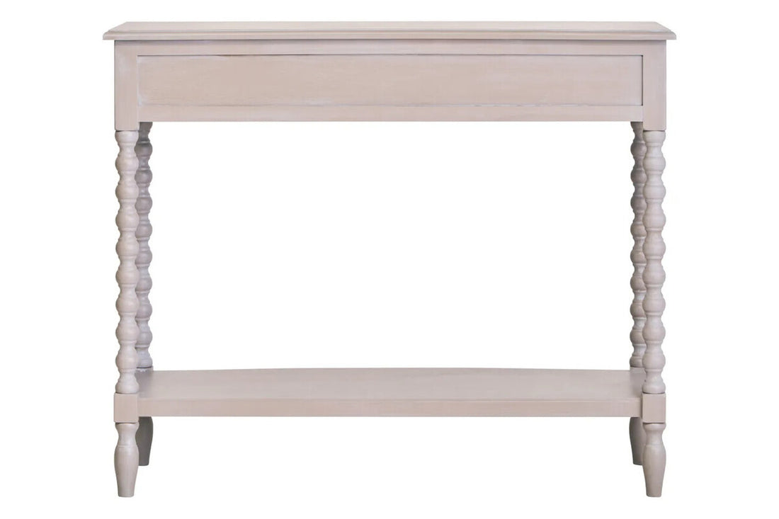 Heritage Two Drawer Bobble Detail Grey Wood Console Table