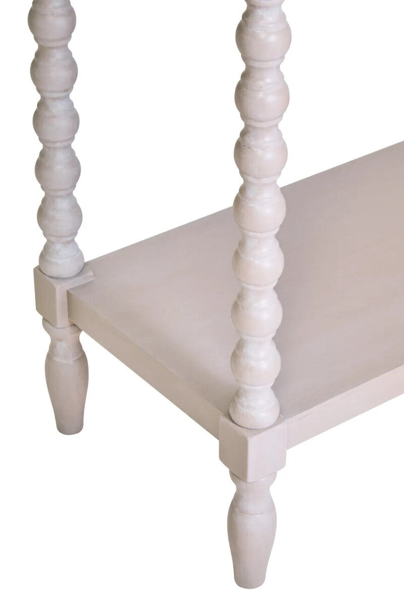 Heritage Two Drawer Bobble Detail Grey Wood Console Table
