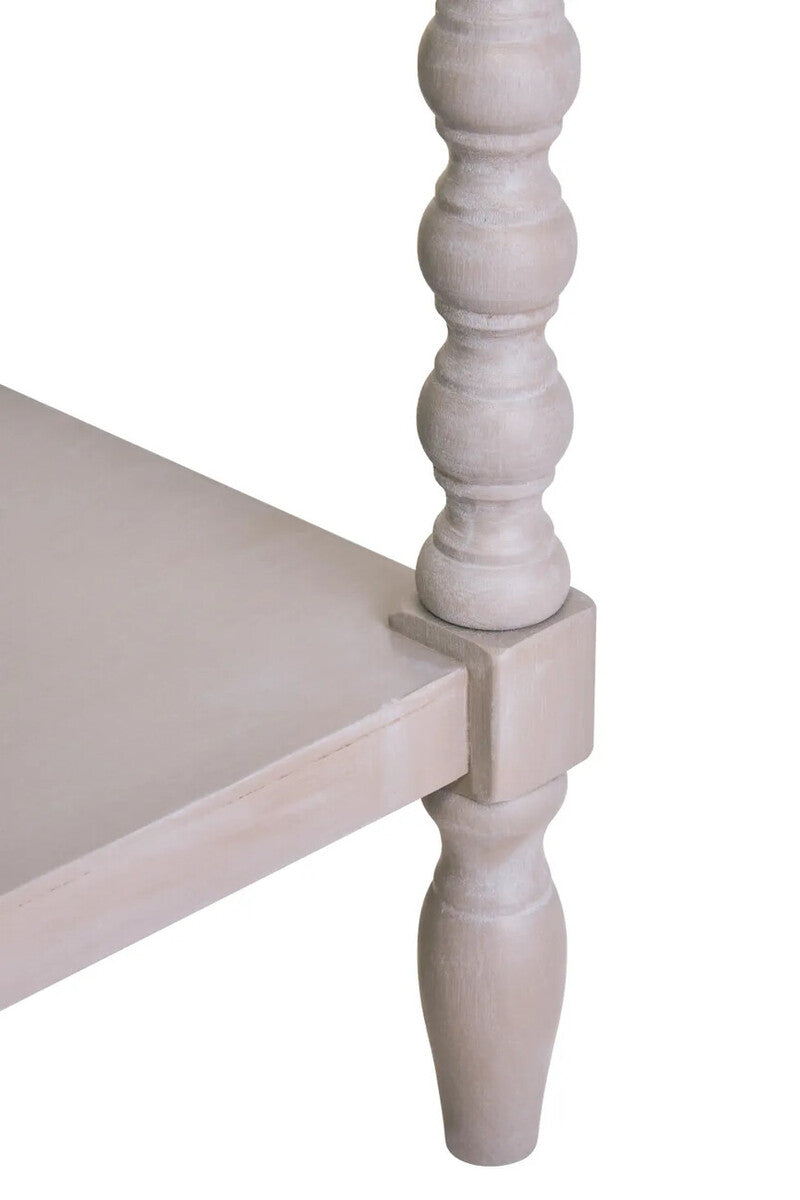Heritage Two Drawer Bobble Detail Grey Wood Console Table