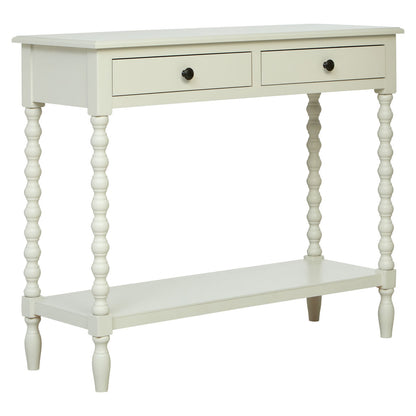 Heritage Ivory Wooden 2 Drawer Console Table with Bobble Legs