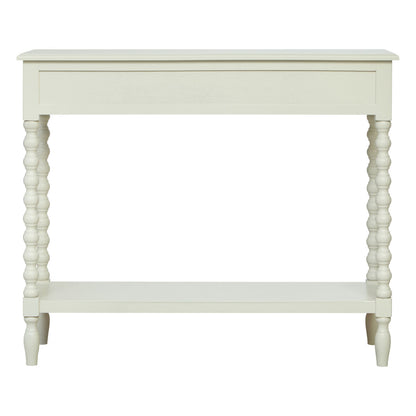 Heritage Ivory Wooden 2 Drawer Console Table with Bobble Legs