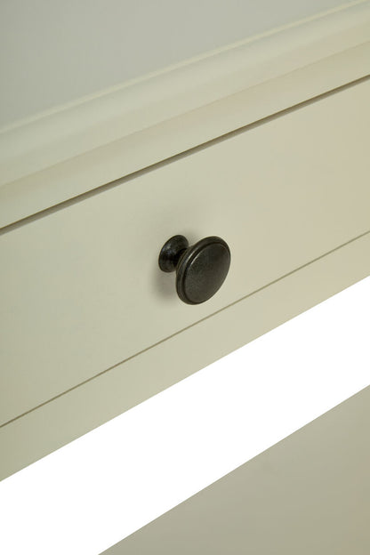 Heritage Ivory Wooden 2 Drawer Console Table with Bobble Legs