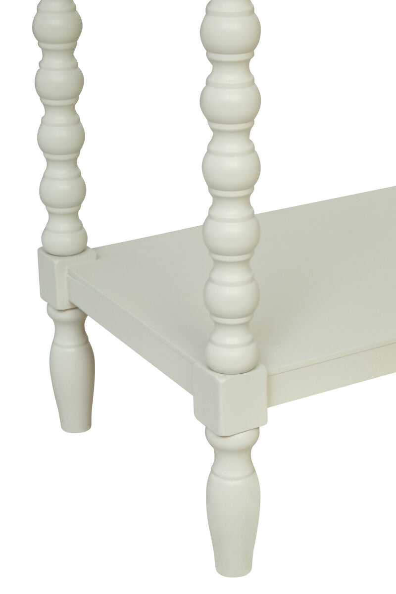 Heritage Ivory Wooden 2 Drawer Console Table with Bobble Legs
