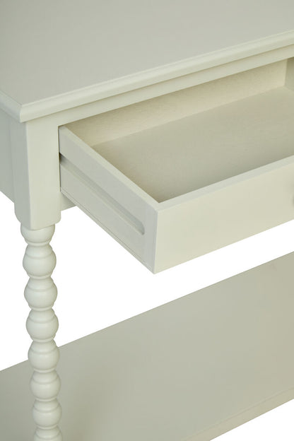 Heritage Ivory Wooden 2 Drawer Console Table with Bobble Legs