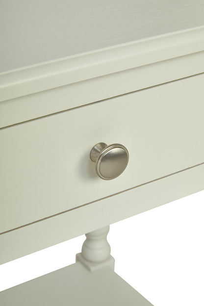 Heritage Ivory Wooden 1 Drawer Bedside Table with Bobble Legs