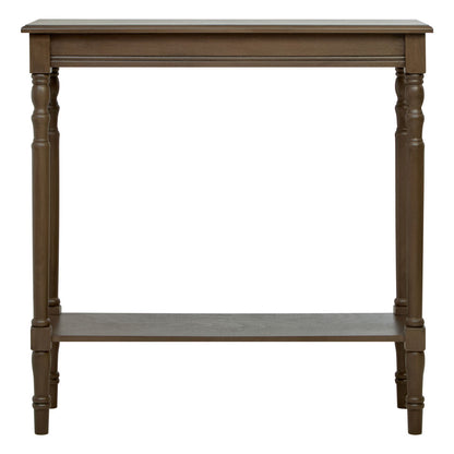 Heritage Dark Brown Wooden Console Table with Lower Shelf