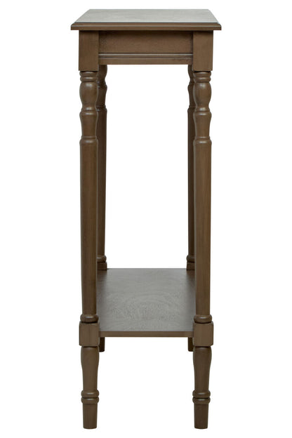 Heritage Dark Brown Wooden Console Table with Lower Shelf