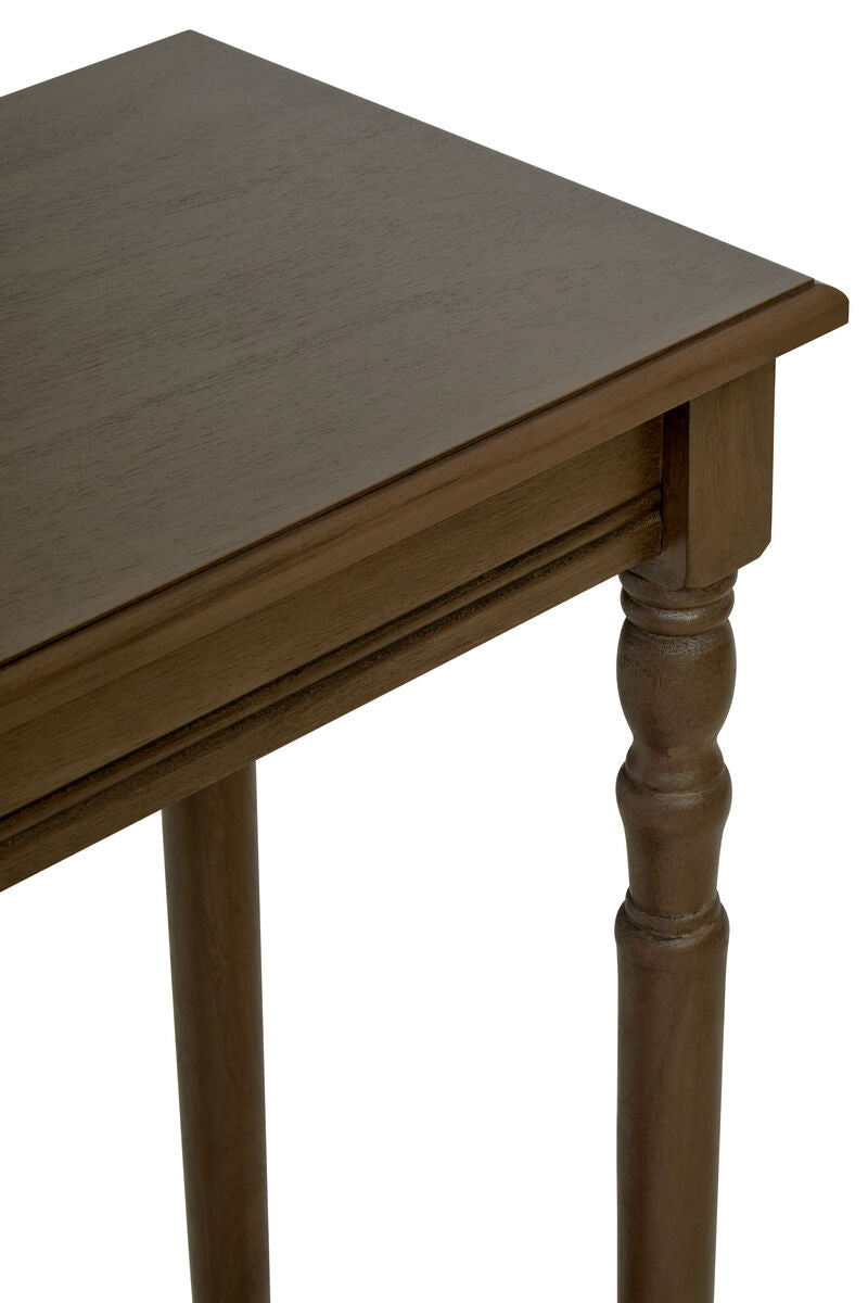 Heritage Dark Brown Wooden Console Table with Lower Shelf
